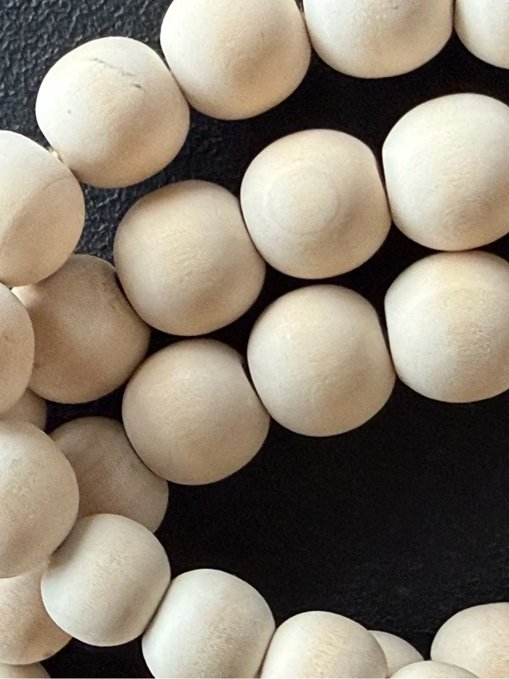 West Elm. Like New! Natural Wood Bead Garland Strand - Cream Wood